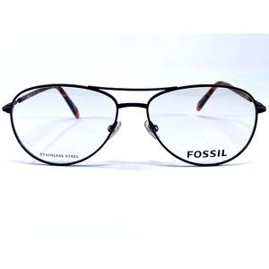 New FOSSIL Plum/Havana Double Bridge Mens Eyeglasses 56-15-145